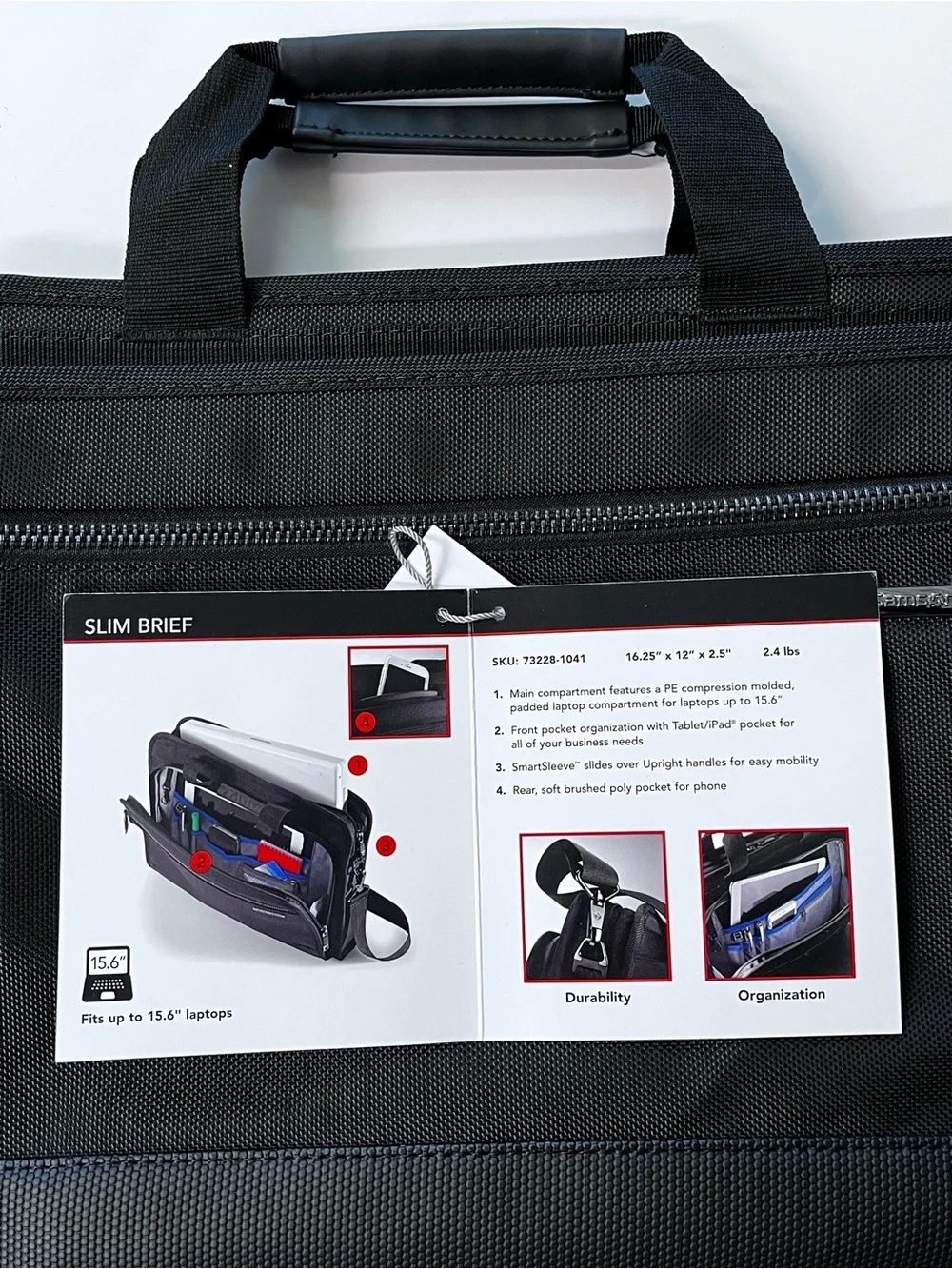 Samsonite Black Laptop Briefcase with Front Zip Pocket